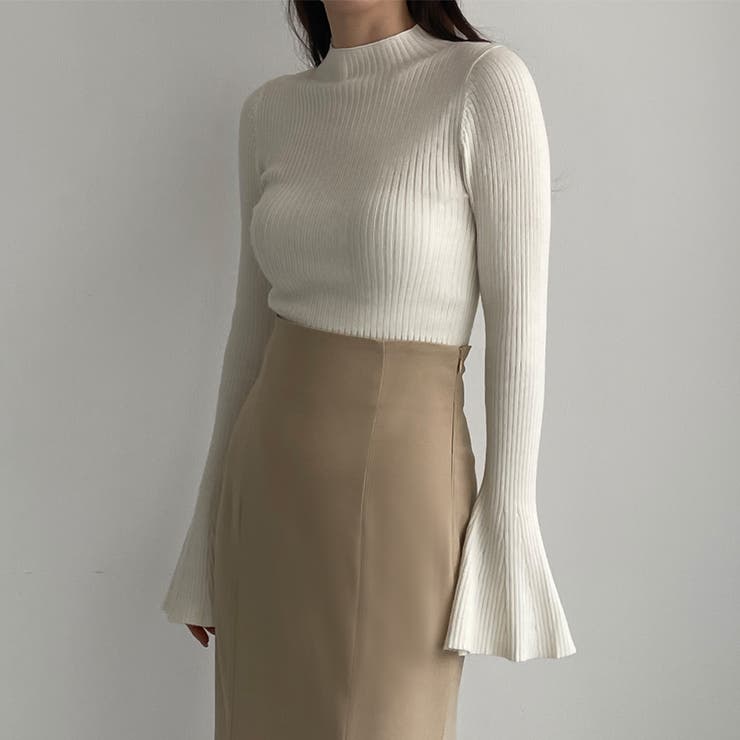 Louere フレアスリットスリーブハイネックリブニット | Louere | 詳細画像2 