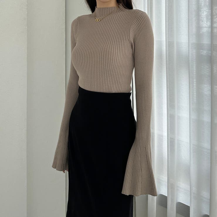 Louere フレアスリットスリーブハイネックリブニット | Louere | 詳細画像22 