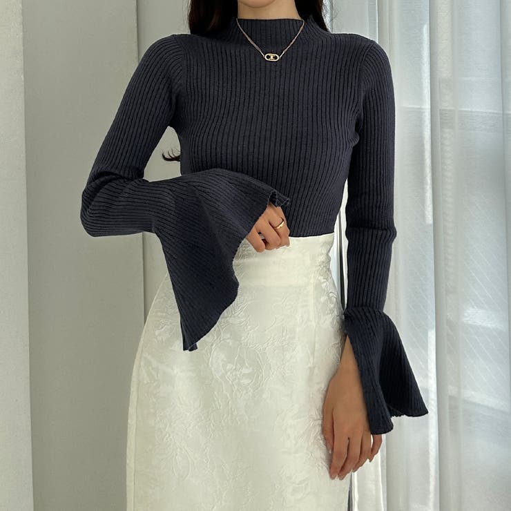 Louere フレアスリットスリーブハイネックリブニット | Louere | 詳細画像26 