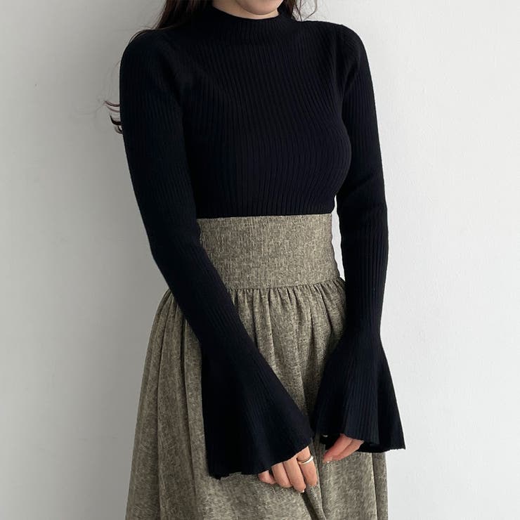 Louere フレアスリットスリーブハイネックリブニット | Louere | 詳細画像8 