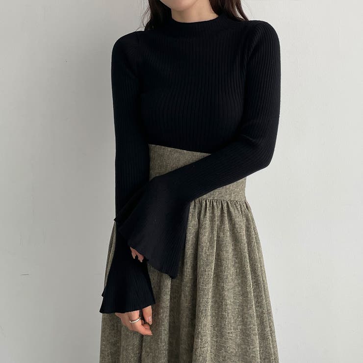 Louere フレアスリットスリーブハイネックリブニット | Louere | 詳細画像9 