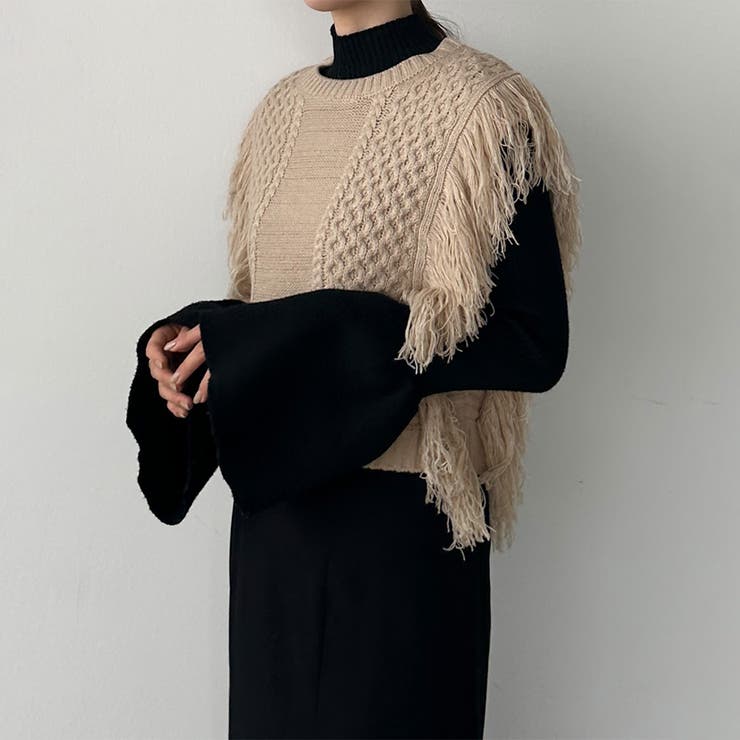 Louere フリンジニットベスト | Louere | 詳細画像11 