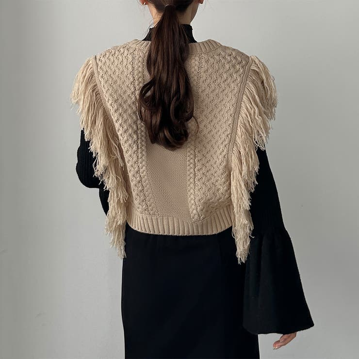 Louere フリンジニットベスト | Louere | 詳細画像12 