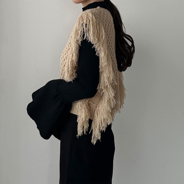 Louere フリンジニットベスト | Louere | 詳細画像13 