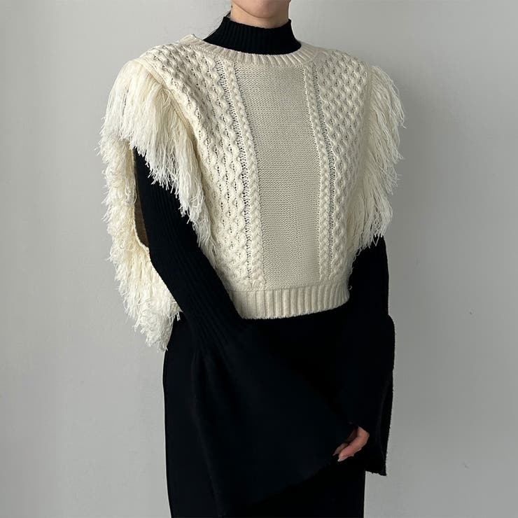 Louere フリンジニットベスト | Louere | 詳細画像2 