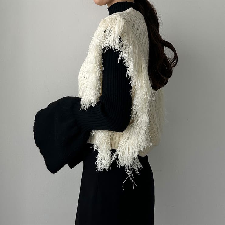 Louere フリンジニットベスト | Louere | 詳細画像3 