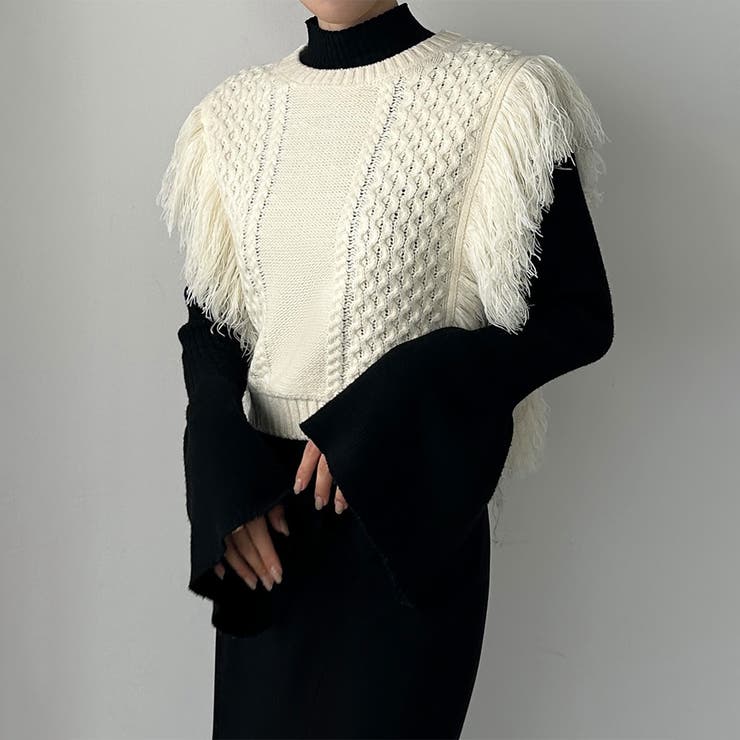 Louere フリンジニットベスト | Louere | 詳細画像5 