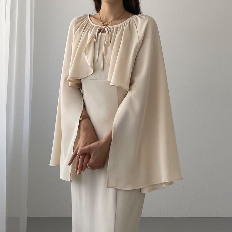 クリーム | Louere スリットスリーブショートボレロ | Louere