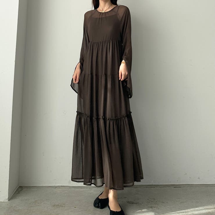 louere 【ペチコートset】シアーティアードワンピース | Louere | 詳細画像14 