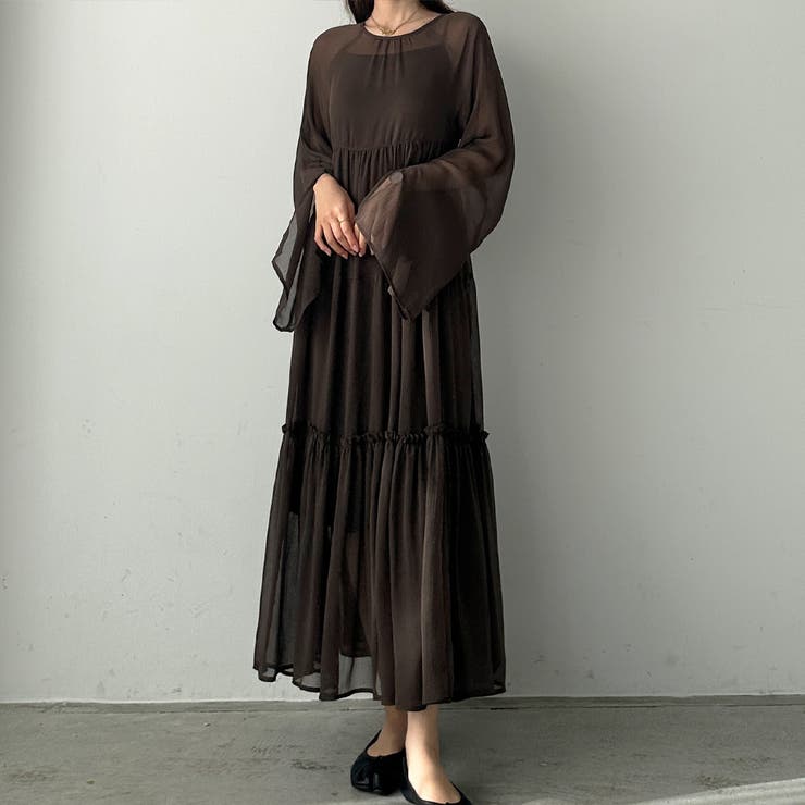 louere 【ペチコートset】シアーティアードワンピース | Louere | 詳細画像16 