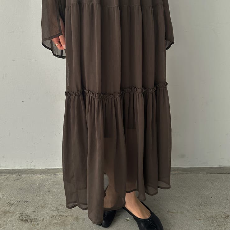 louere 【ペチコートset】シアーティアードワンピース[品番