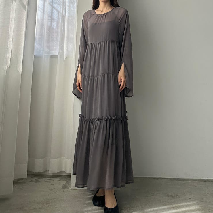 louere 【ペチコートset】シアーティアードワンピース | Louere | 詳細画像21 