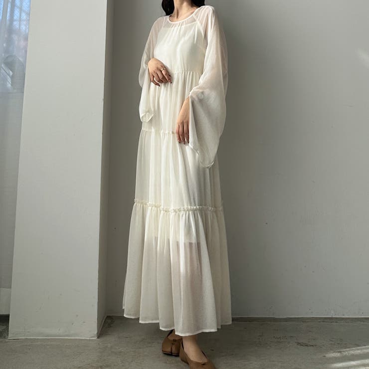 louere 【ペチコートset】シアーティアードワンピース | Louere | 詳細画像4 