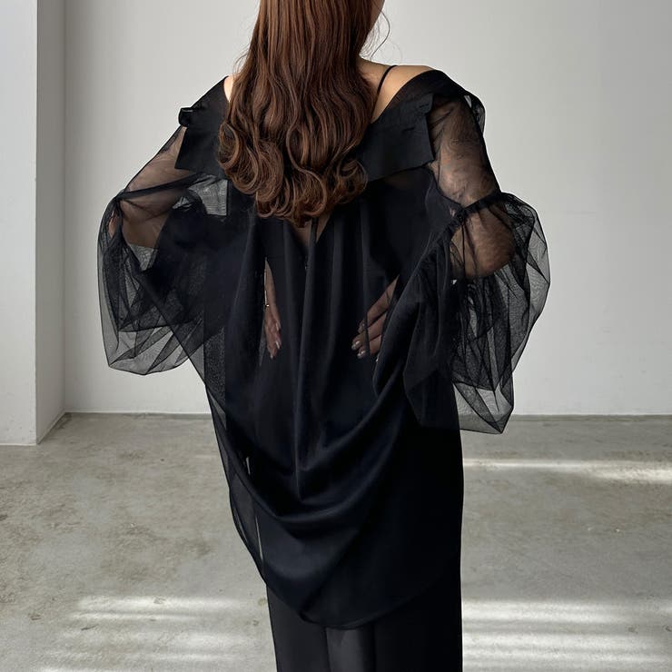 Louere チュールボリュームスリーブシアーシャツ | Louere | 詳細画像6 