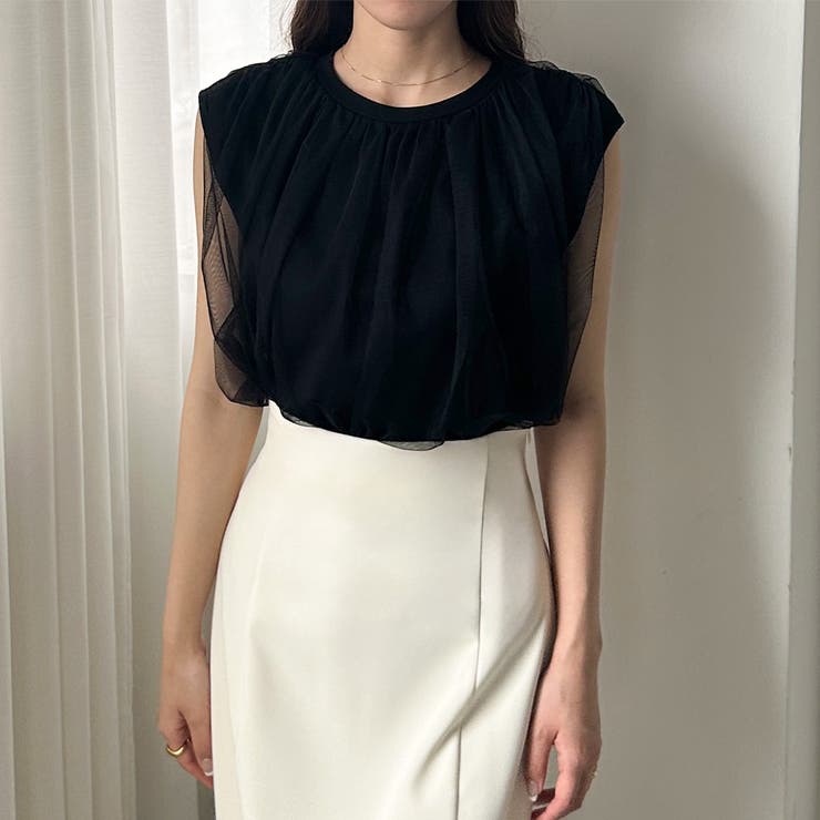 Louere チュールノースリーブトップス | Louere | 詳細画像10 