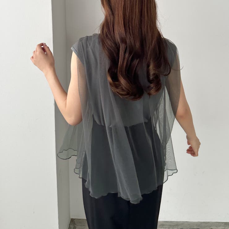 Louere チュールノースリーブトップス | Louere | 詳細画像19 