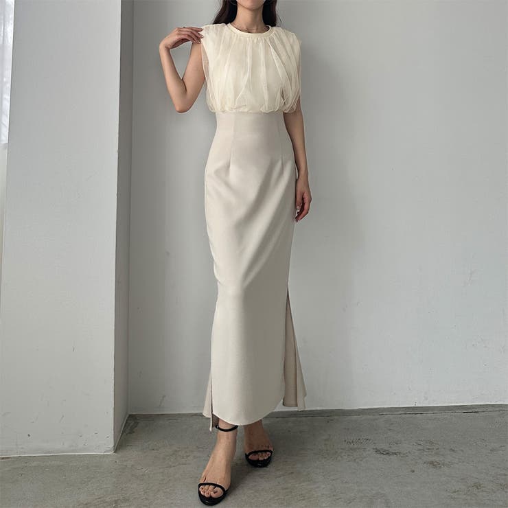 Louere チュールノースリーブトップス | Louere | 詳細画像7 