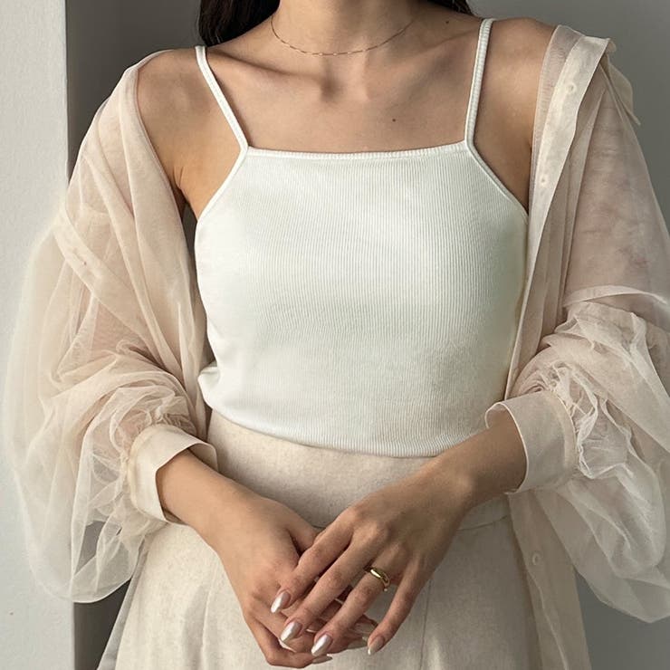 Louere 【取り外し可能パット付き】アメスリリブキャミソール