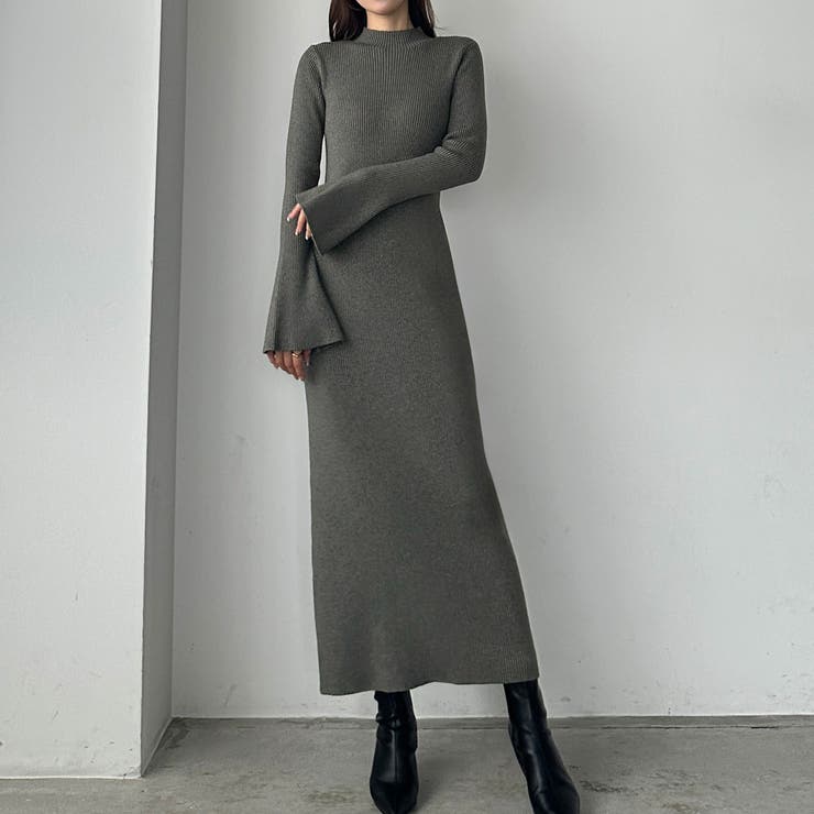Louere リブニットタイトロングワンピース[品番：AMTW0011058