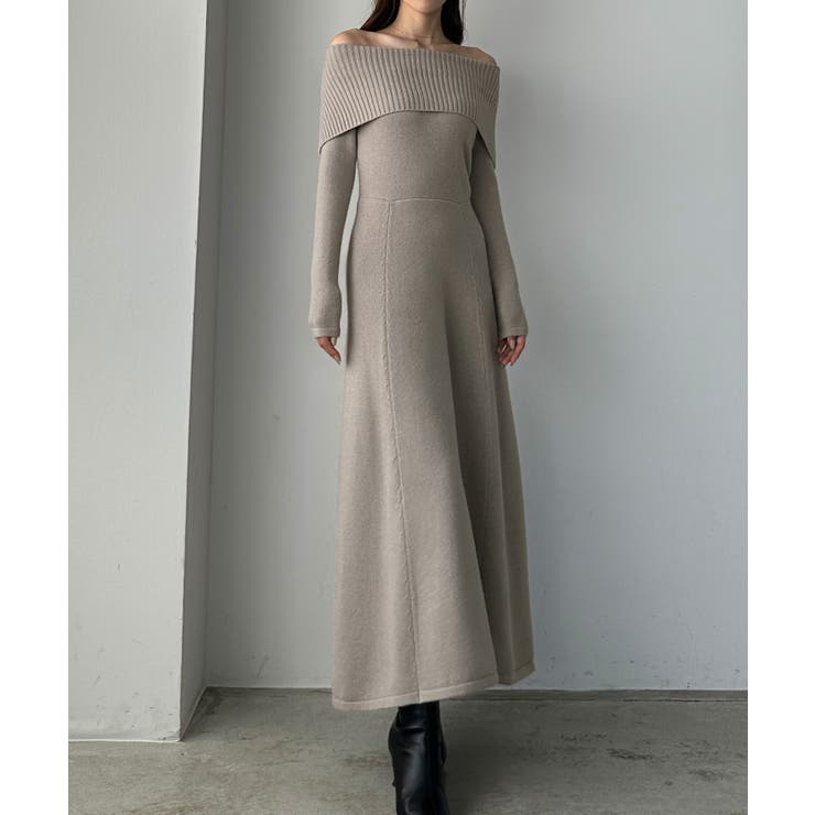 オフショルフレアニットワンピース Louere オフショルフレアニットワンピース | Louere (ルエレ)｜公式LOOKBOOK