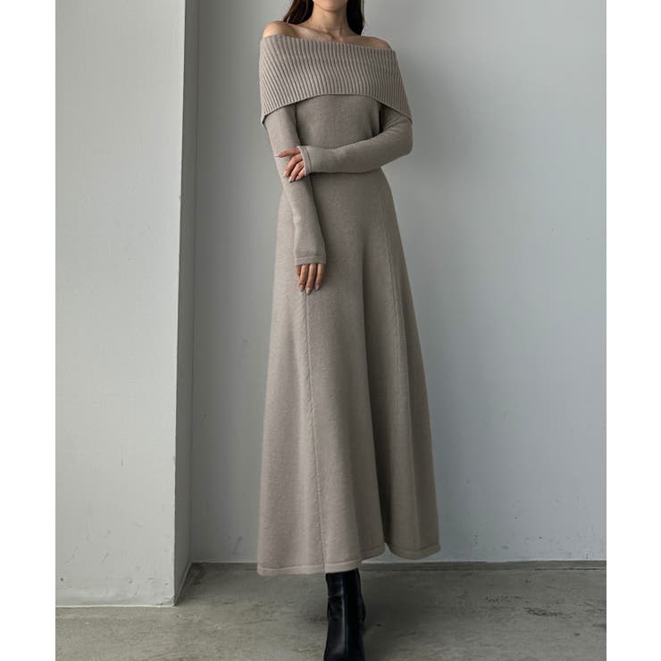 オフショルフレアニットワンピース Louere オフショルフレアニットワンピース | Louere (ルエレ)｜公式LOOKBOOK