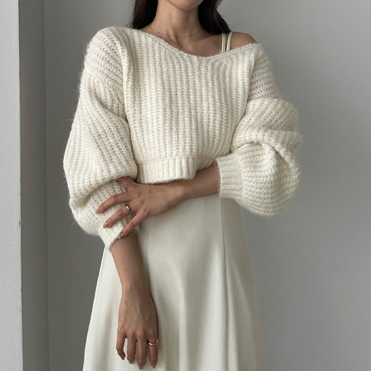 Louere ショートニットトップス＋フレアキャミワンピース | Louere | 詳細画像10 