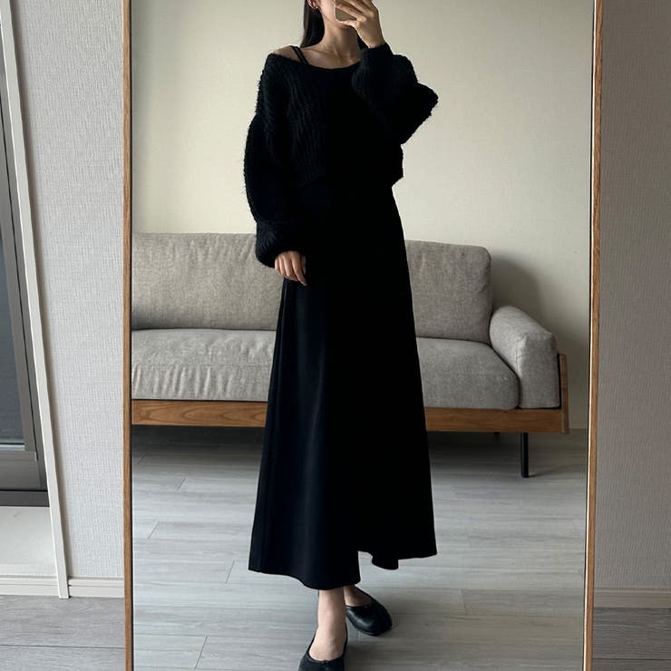 Louere ショートニットトップス＋フレアキャミワンピース | Louere | 詳細画像11 