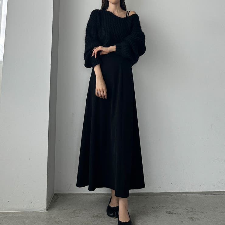 Louere ショートニットトップス＋フレアキャミワンピース | Louere | 詳細画像14 