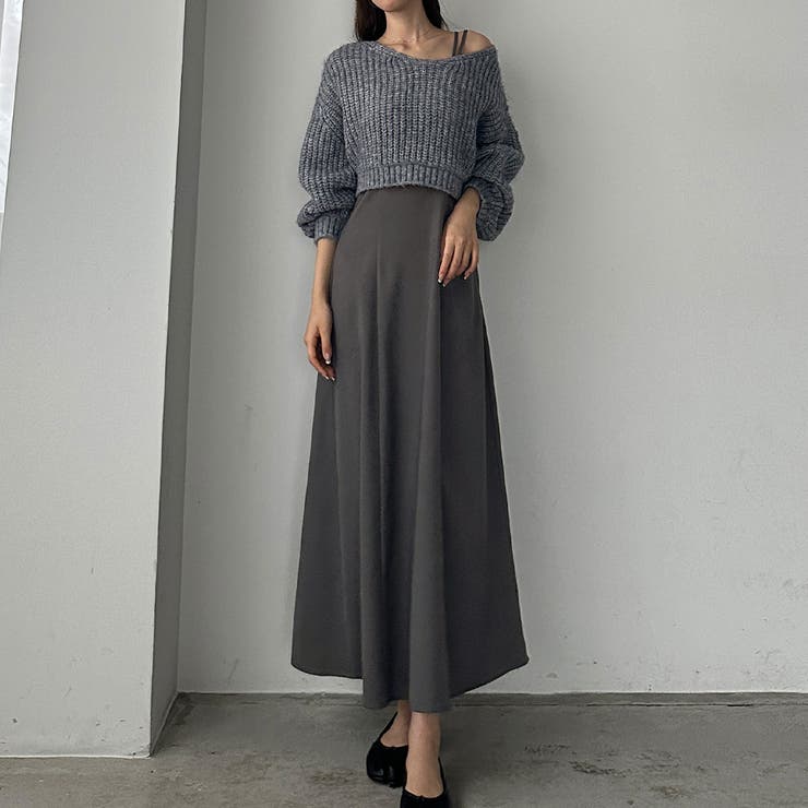 Louere ショートニットトップス＋フレアキャミワンピース | Louere | 詳細画像28 