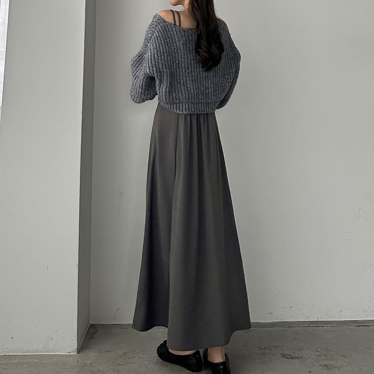 Louere ショートニットトップス＋フレアキャミワンピース | Louere | 詳細画像30 