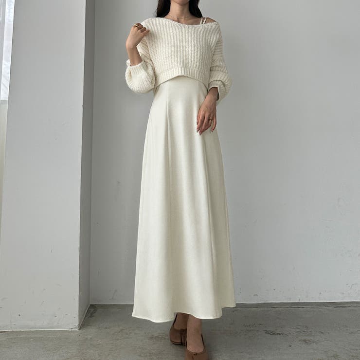 Louere ショートニットトップス＋フレアキャミワンピース | Louere | 詳細画像6 