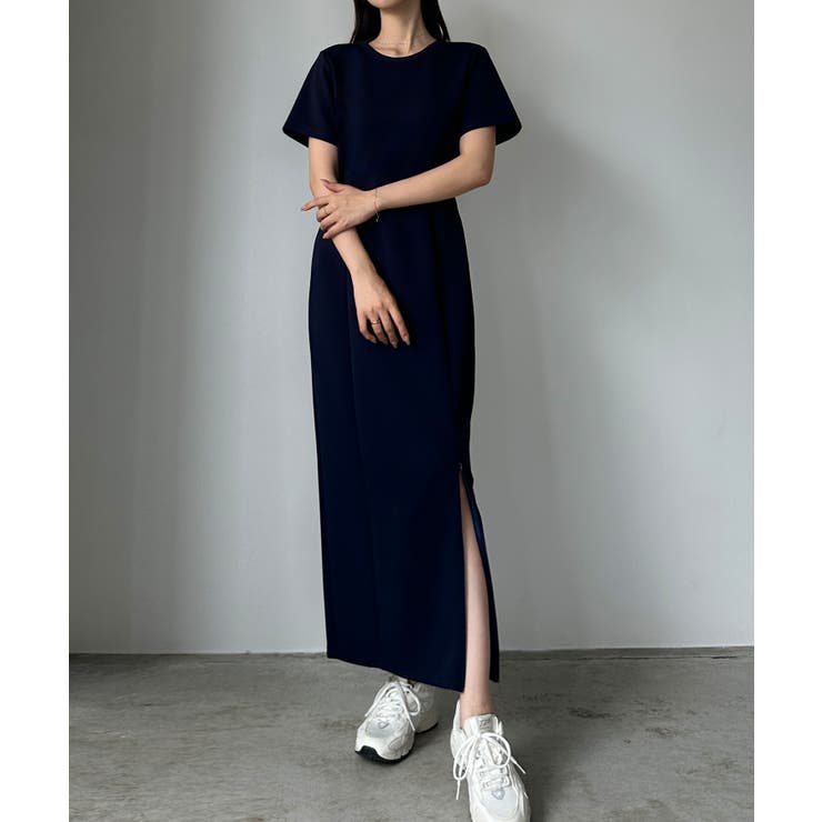 Louere 長袖ストレッチカットマーメイドワンピース[品番