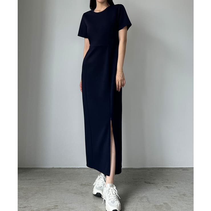 Bネイビー | Louere ストレッチカットマーメイドワンピース | Louere