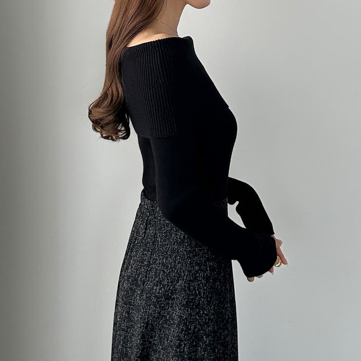 Louere ワイドオフショル長袖ニットトップス | Louere | 詳細画像11 