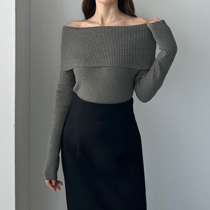 Louere ワイドオフショル長袖ニットトップス | Louere | 詳細画像15 