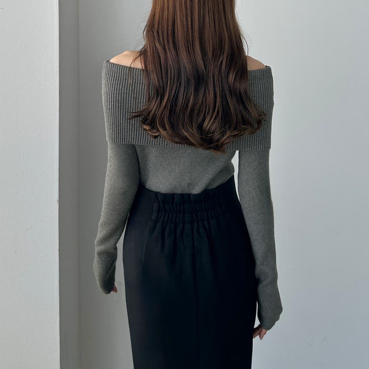 Louere ワイドオフショル長袖ニットトップス | Louere | 詳細画像16 