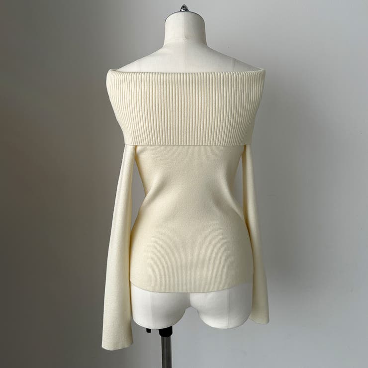 Louere ワイドオフショル長袖ニットトップス | Louere | 詳細画像19 