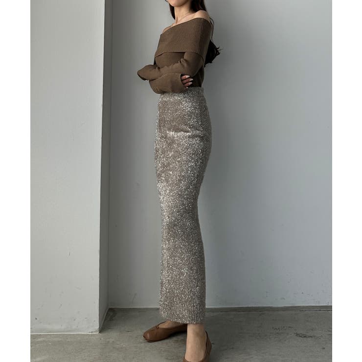 Louere ワイドオフショル長袖ニットトップス | Louere | 詳細画像21 