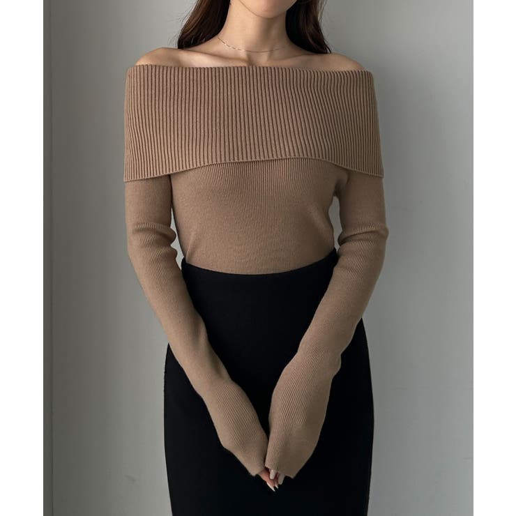 Louere ワイドオフショル長袖ニットトップス | Louere | 詳細画像22 