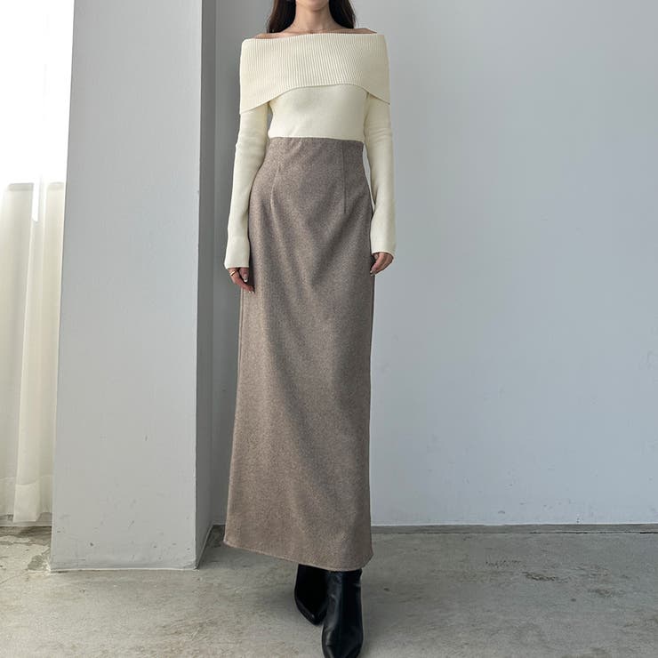 Louere ワイドオフショル長袖ニットトップス | Louere | 詳細画像6 