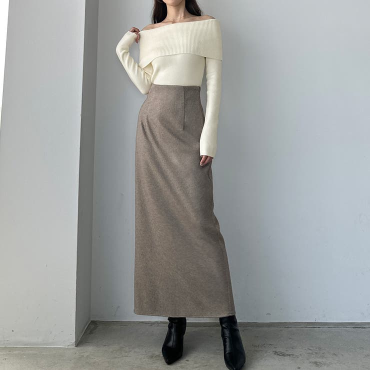 Louere ワイドオフショル長袖ニットトップス | Louere | 詳細画像7 