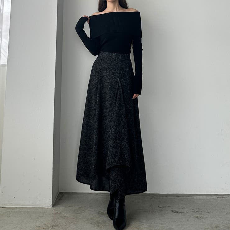 Louere ツイードハイウエストラッフルフレアスカート | Louere | 詳細画像2 