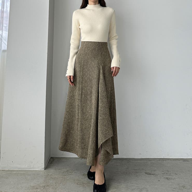 Louere ツイードハイウエストラッフルフレアスカート | Louere | 詳細画像5 