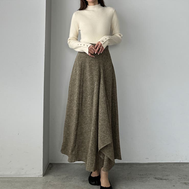 Louere ツイードハイウエストラッフルフレアスカート | Louere | 詳細画像7 