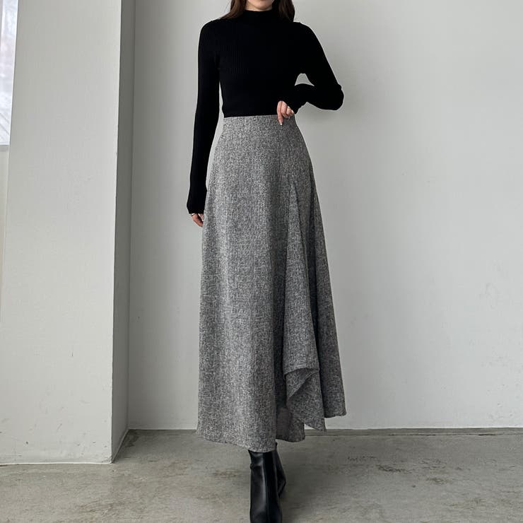Louere ツイードハイウエストラッフルフレアスカート | Louere | 詳細画像9 