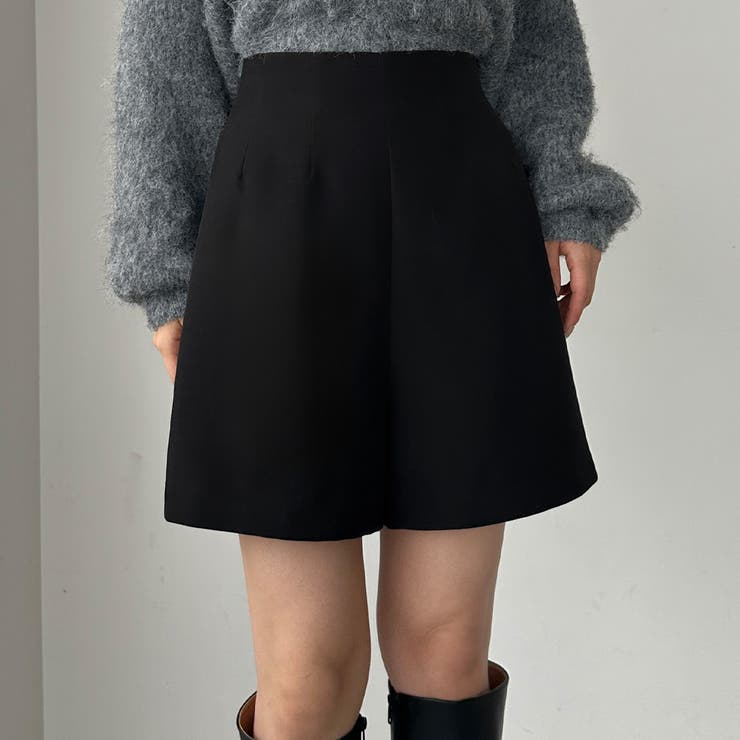 ブラック | Louere ハイウエストショートパンツ | Louere
