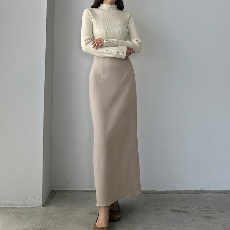 Louere ハイウエストヘリンボーンバックスリットペンシルスカート | Louere | 詳細画像10 