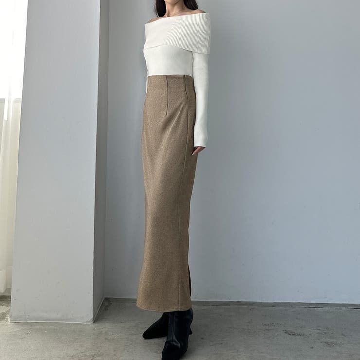 Louere ハイウエストヘリンボーンバックスリットペンシルスカート | Louere | 詳細画像17 