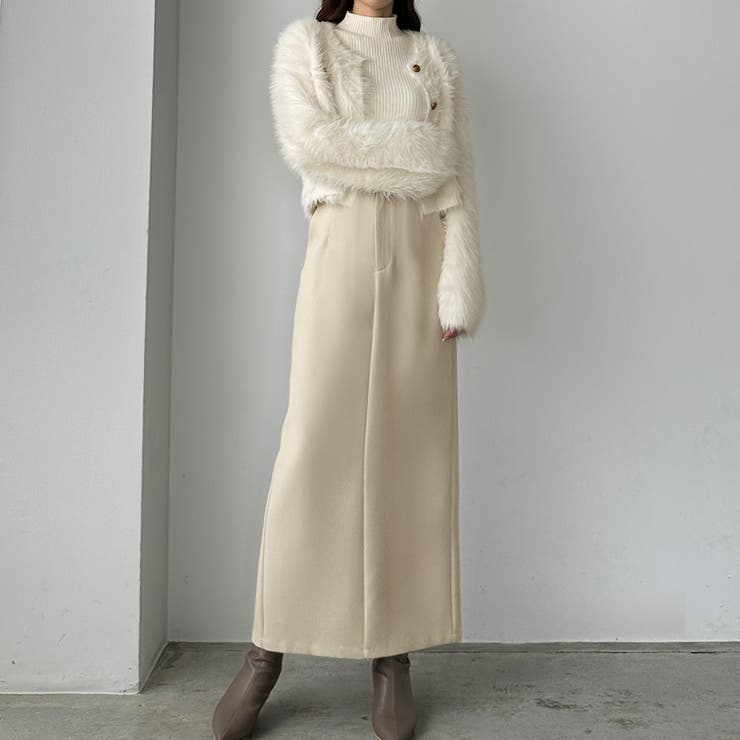 アイボリー | Louere Iラインロングスカート | Louere