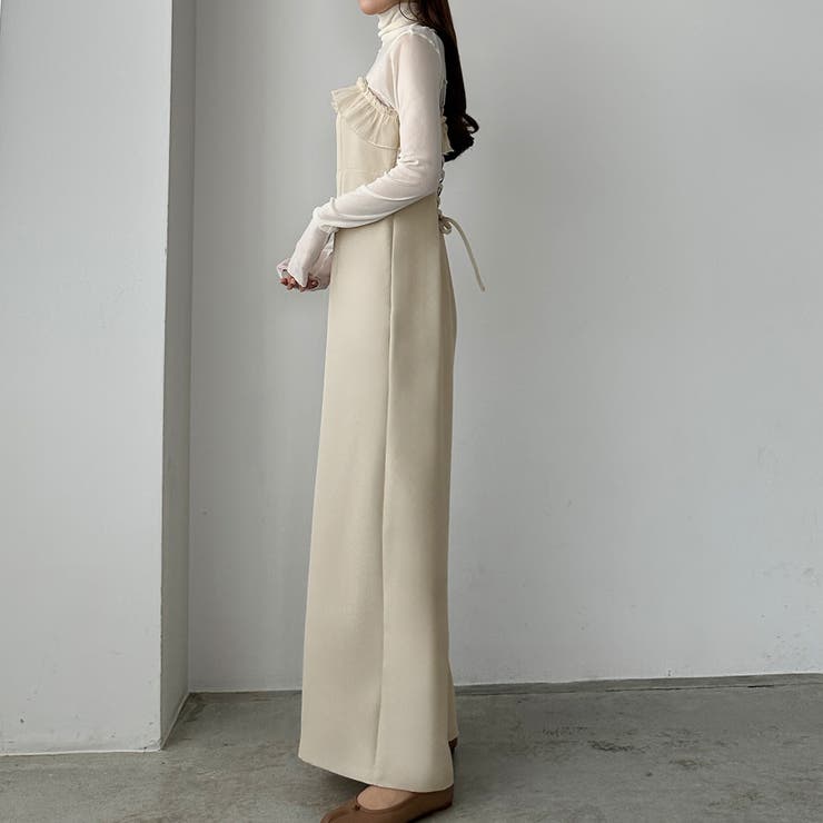 Louere バックレースアップフリルオールインワン[品番：AMTW0011091 